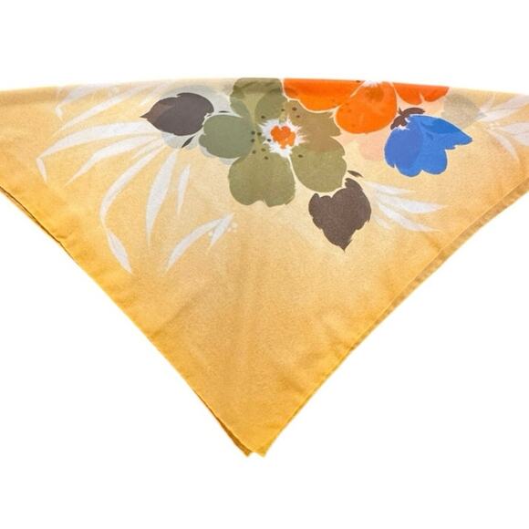 Rare Vintage 1960 Fred Carlin Foulards Floral Scarf Original Tag Hand Rolled Hem - Picture 8 of 8